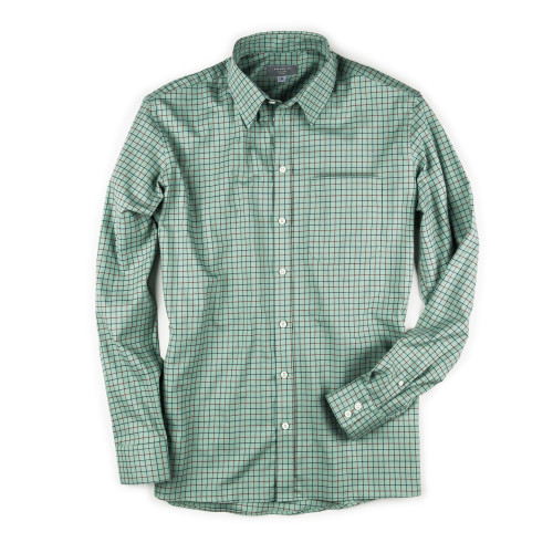 Men's Deluxe Tattersall Shirt in Green with Red