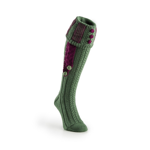 Vaynor Shooting Sock in Leaf & Purple