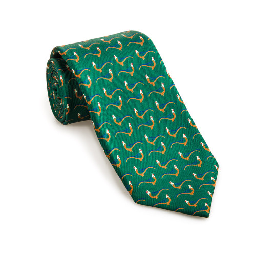 Silk Pheasant tie in Dark Green