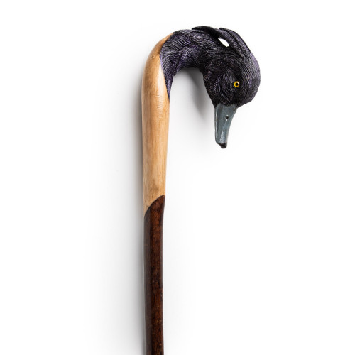 Curved Black Tufted Duck Walking Stick