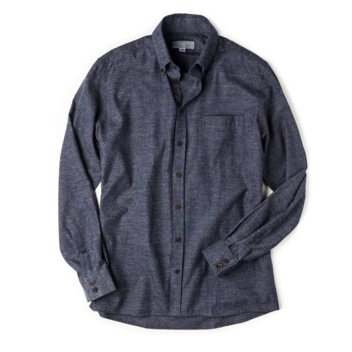 Men's Fine Cotton Shirt in Blue Marl