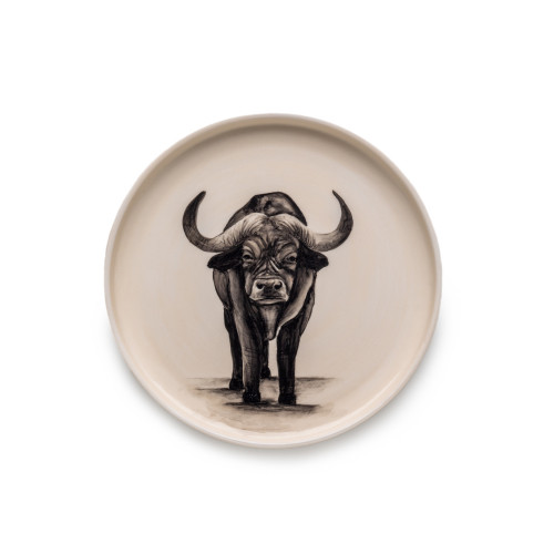 Small Hand Painted Buffalo Dish