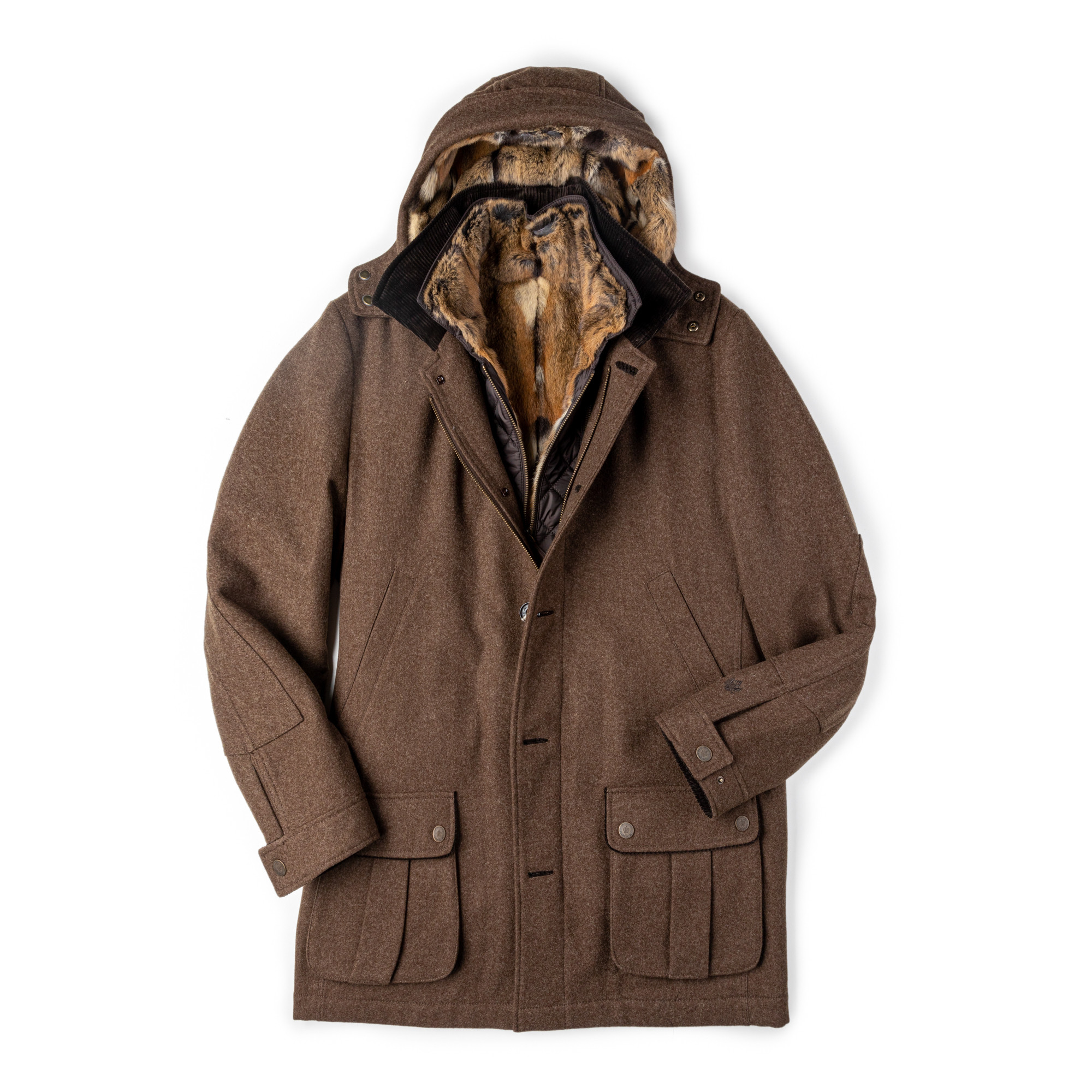 Habsburg Men s Antonius Fur Lined Coat with Removable Gilet in Brown