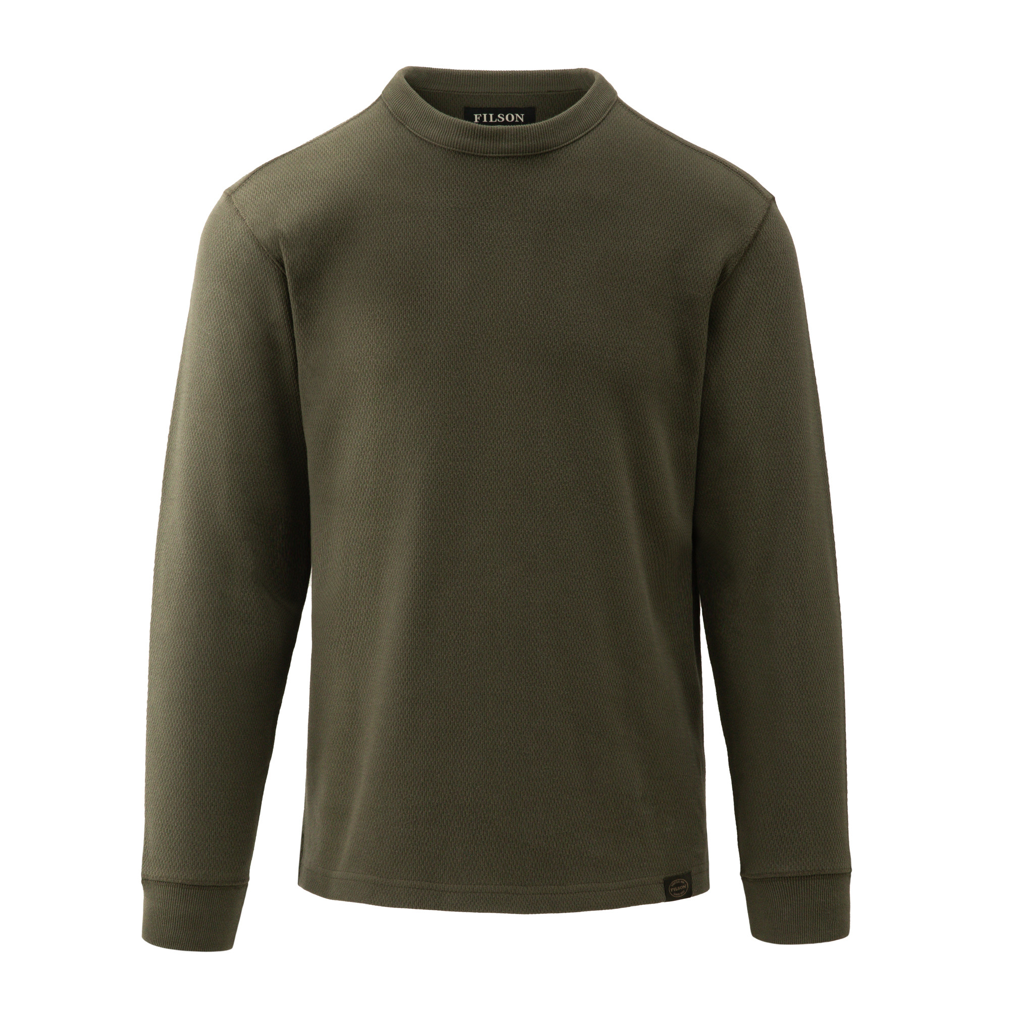 Filson Waffle Knit Crewneck in Mossy Rock