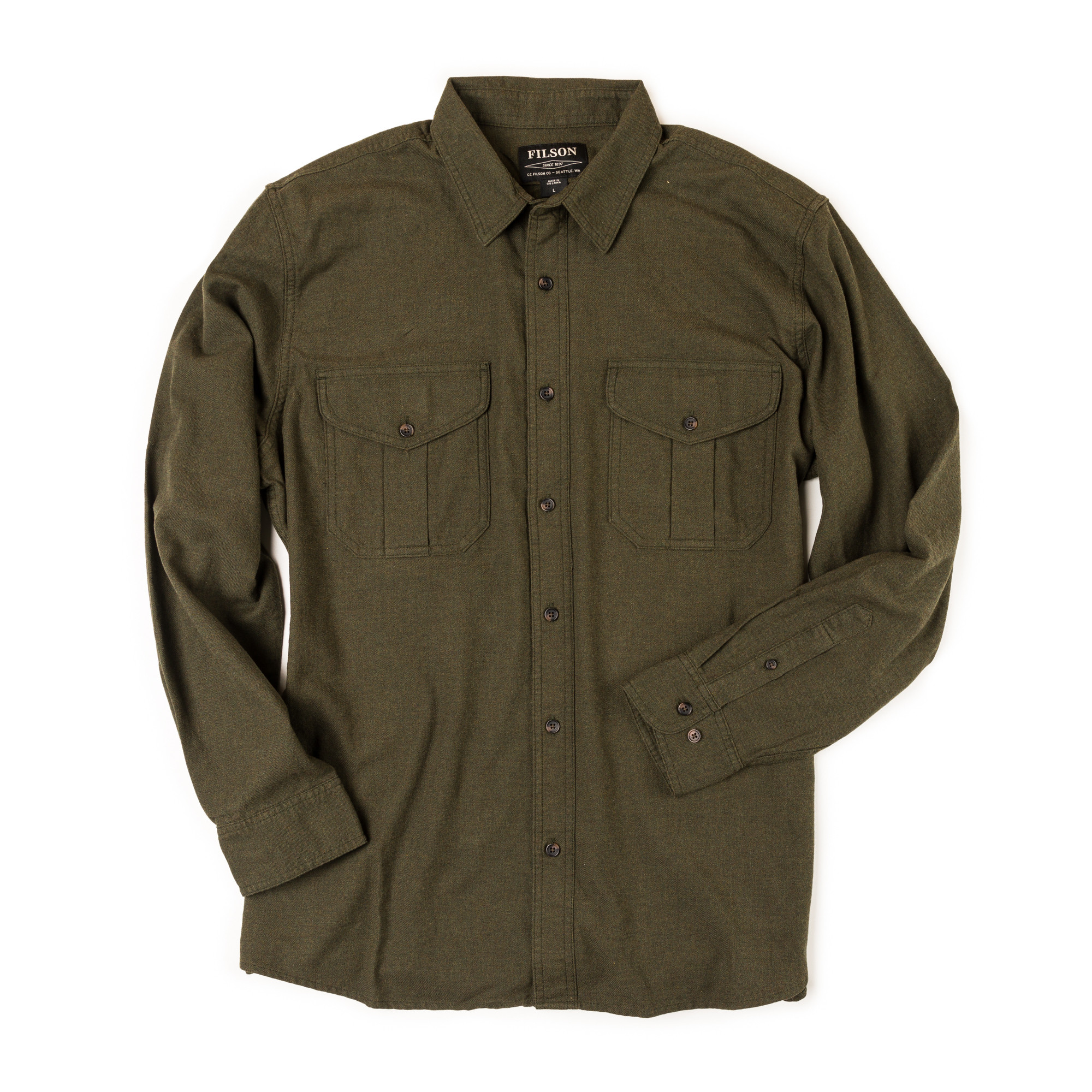 レビュー高評価のおせち贈り物 Filson Olive Dark in Shirt Guide Alaskan Lightweight 男性用