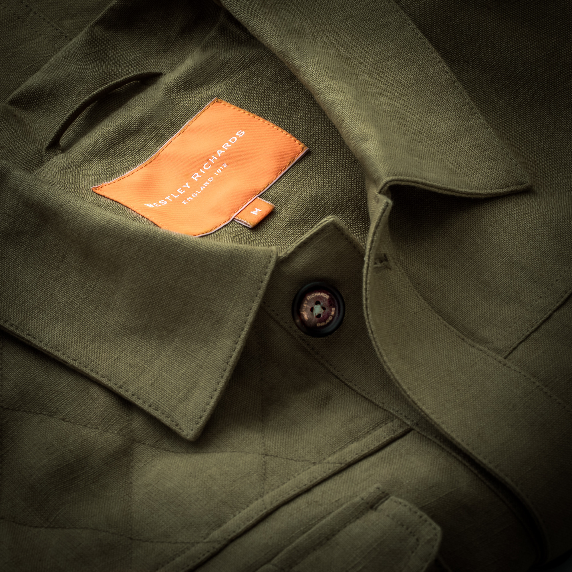 Westley Richards Linen Selous Safari Jacket in Plains Green