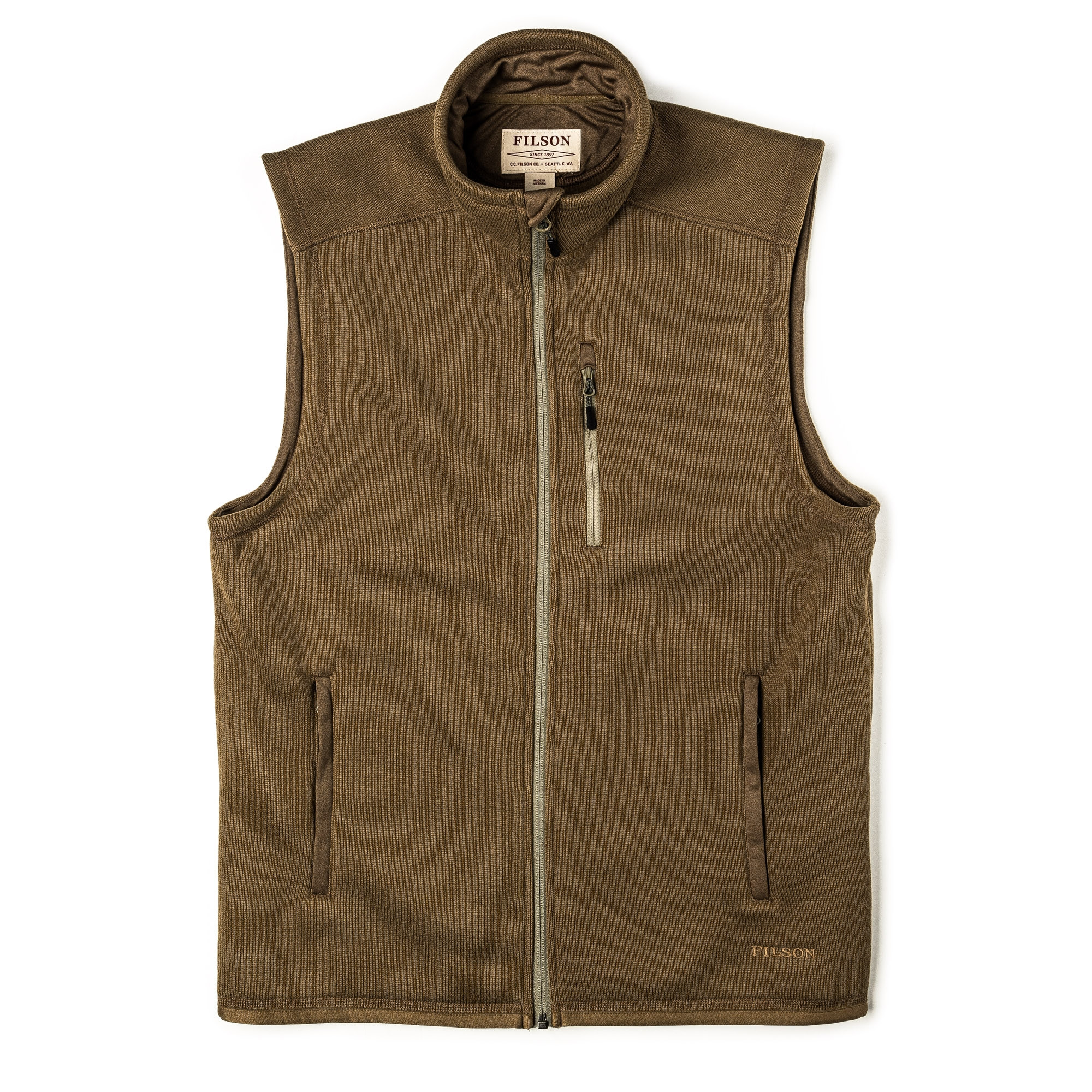 Filson Ridgeway Fleece Vest in Field Olive