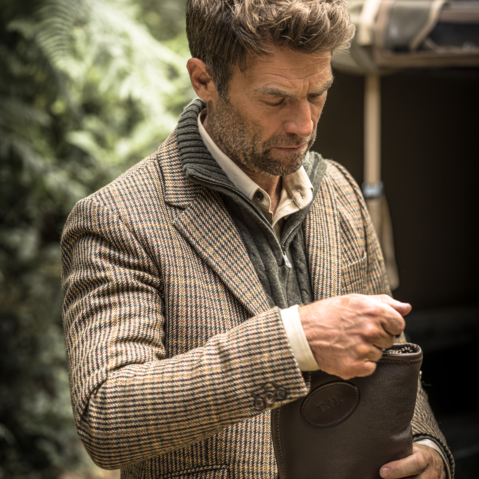 Tweed sports jacket top