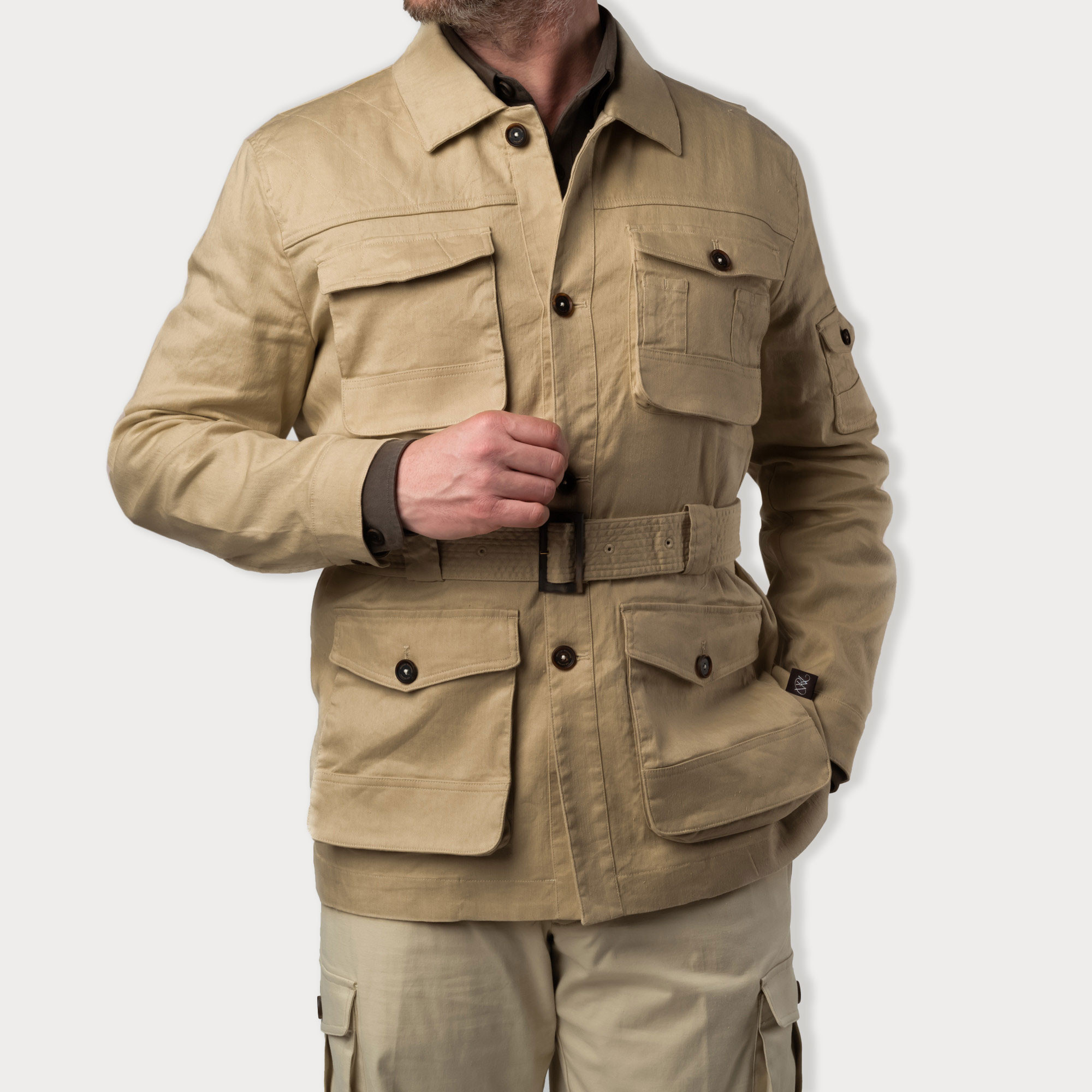 Mens safari jacket with belt online