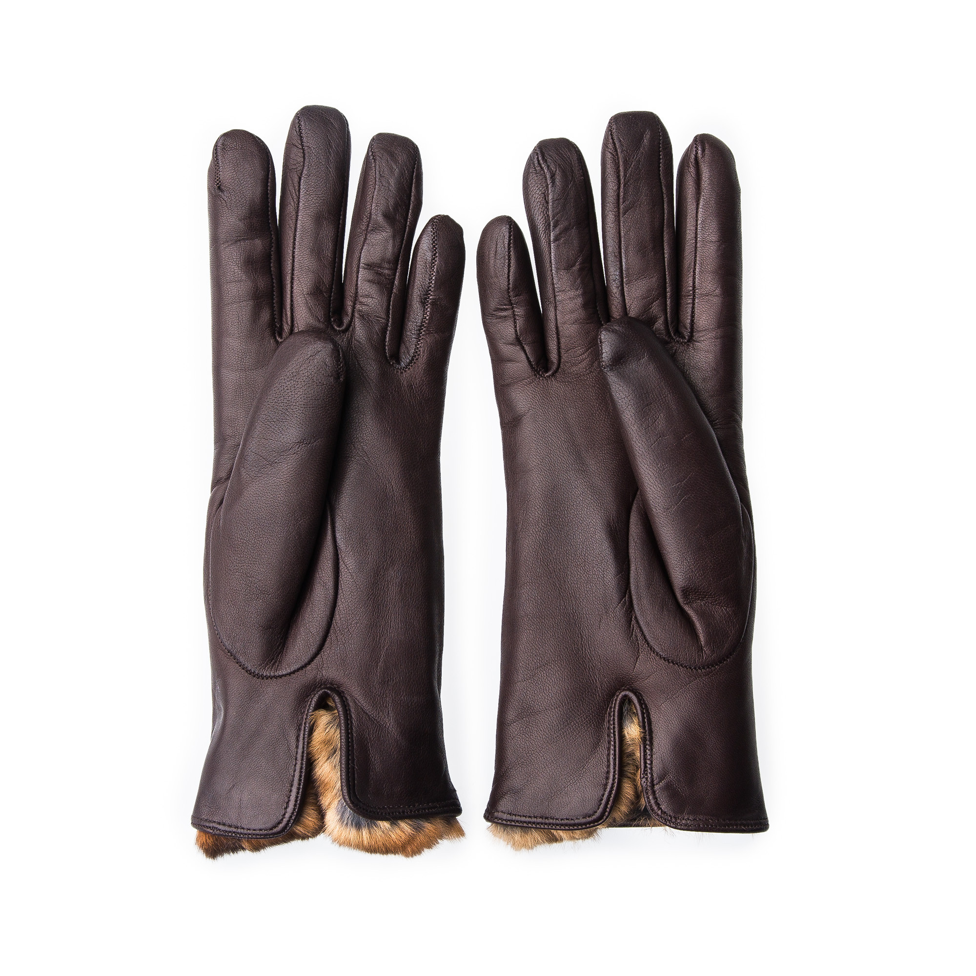 Women's rabbit sales fur lined gloves
