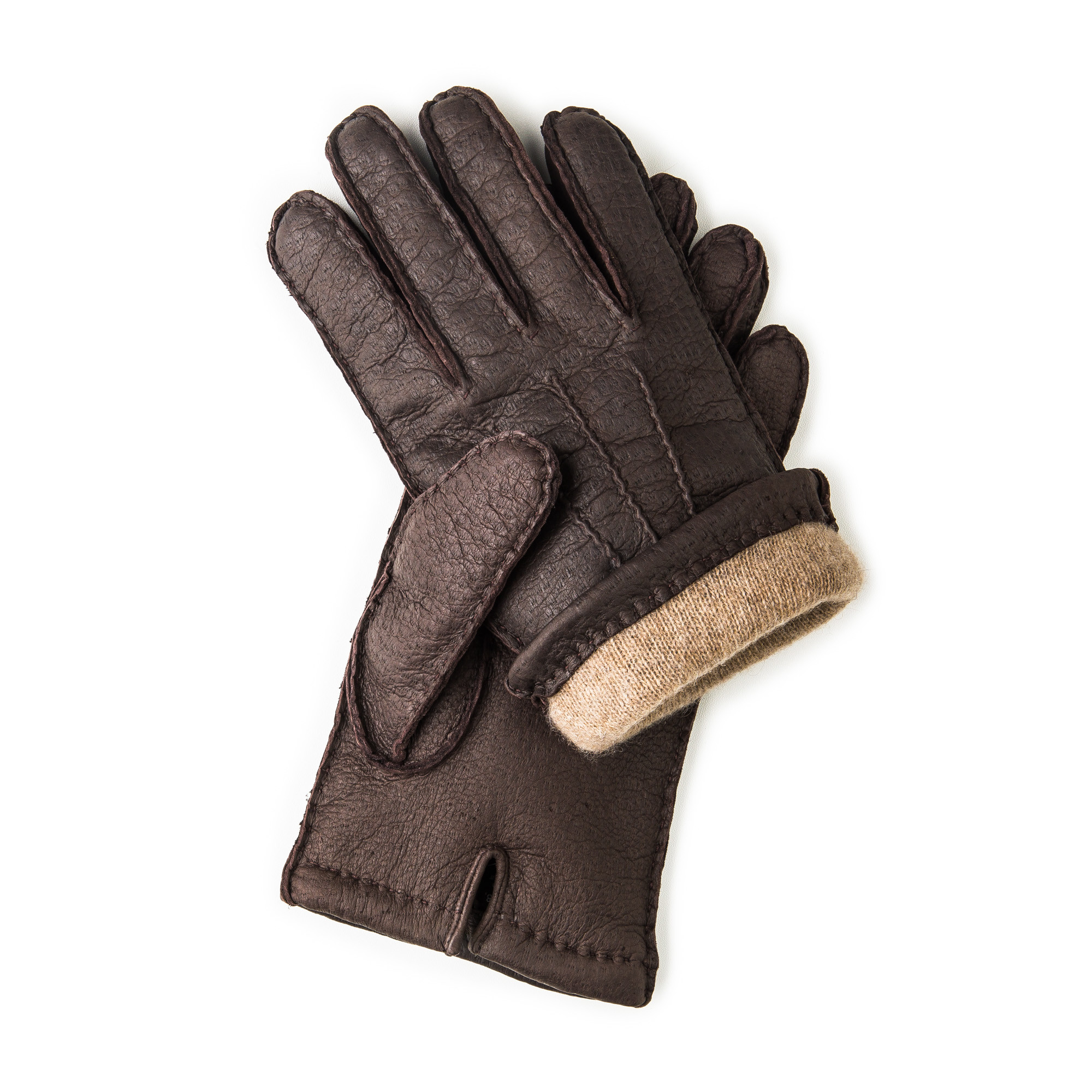 Black Mens Suede And Leather Woven Gloves Cashmere Lined for Men Mens Accessories Gloves 