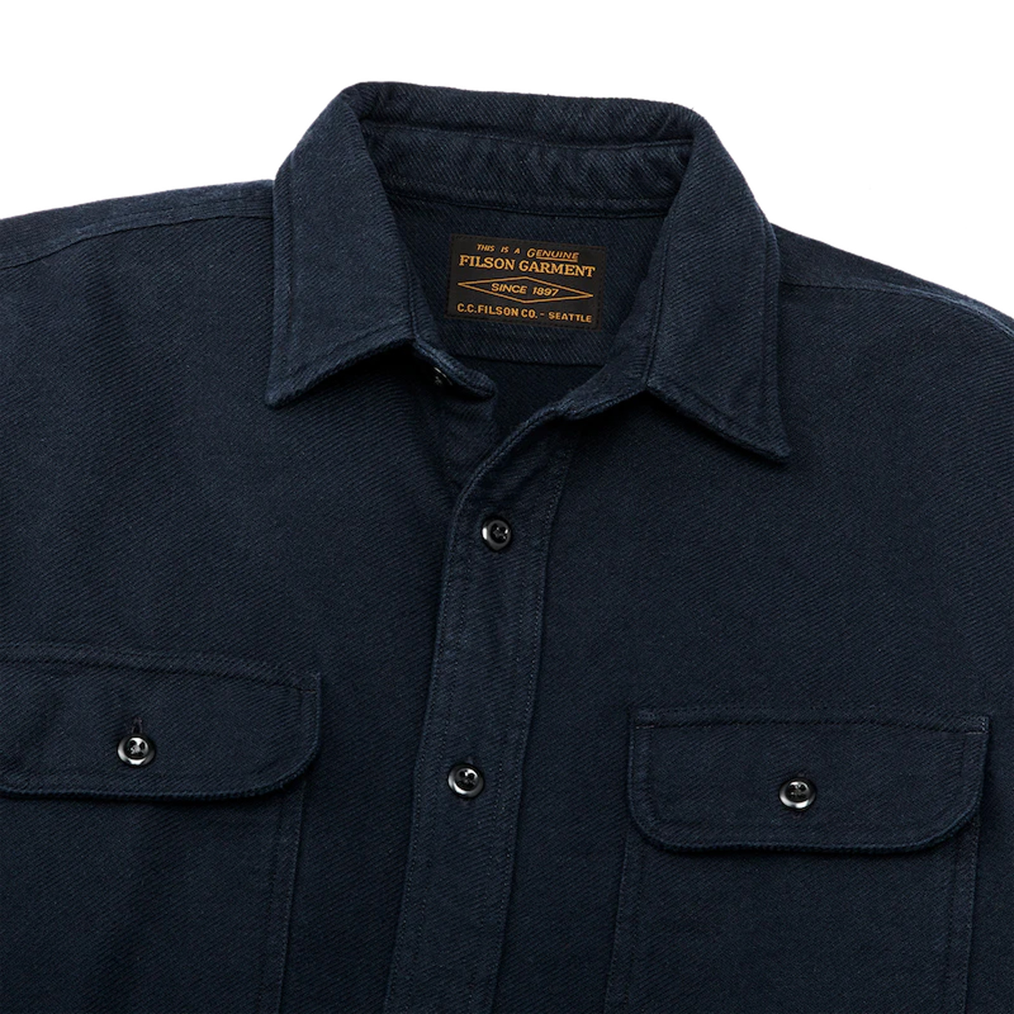 Filson Vintage Flannel Work Shirt in Dark Navy Salute