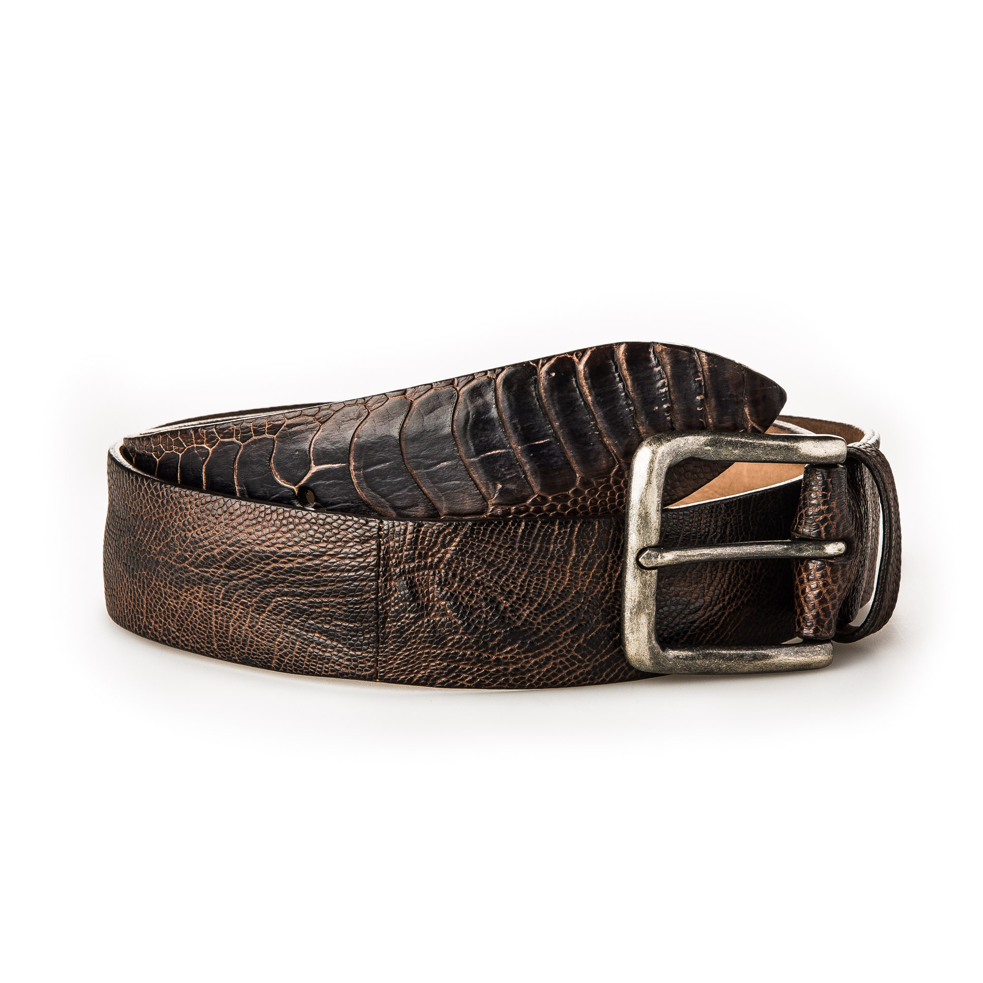 ostrich leather belt