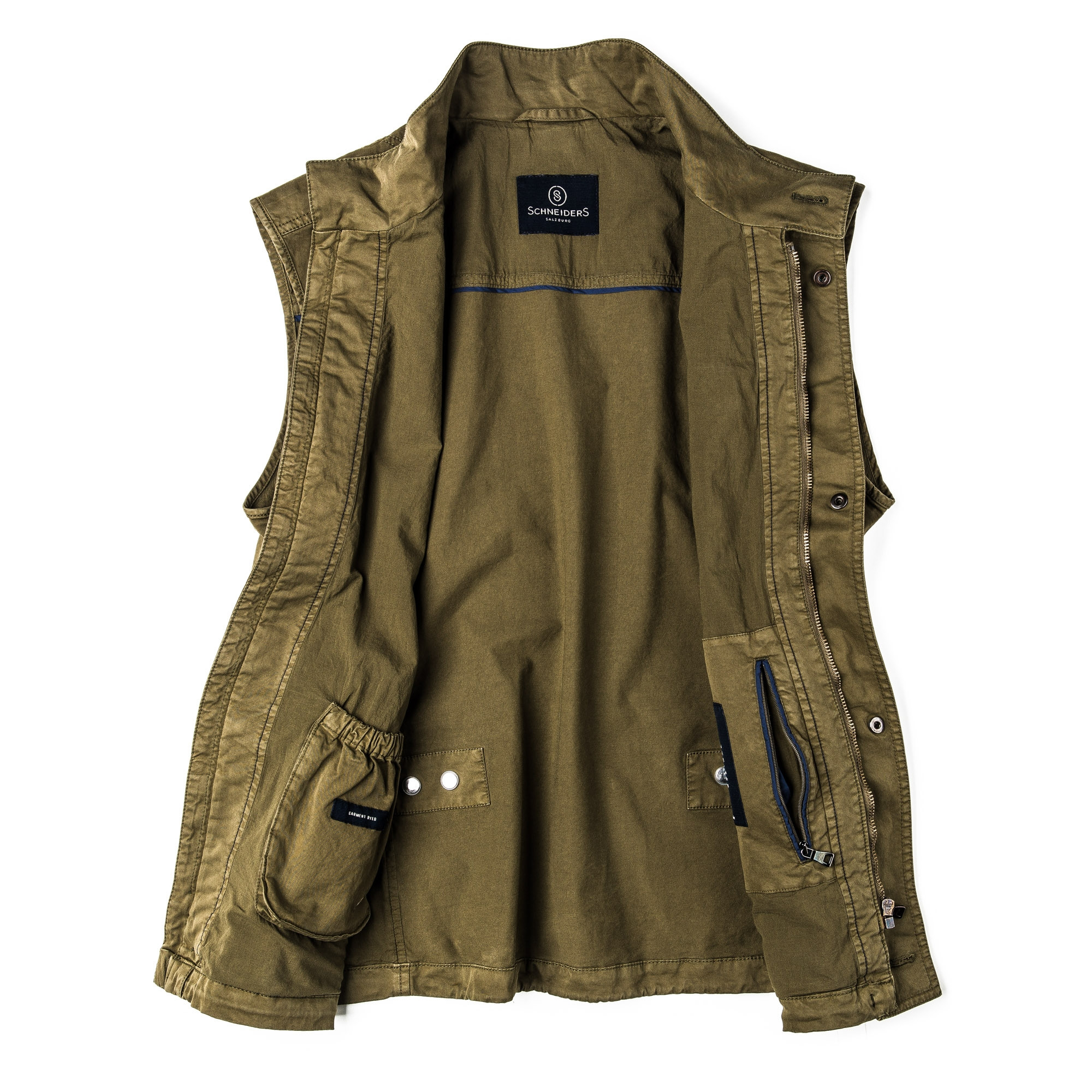 Schneiders - Men's Milan Garment Dyed Travel Vest - Green