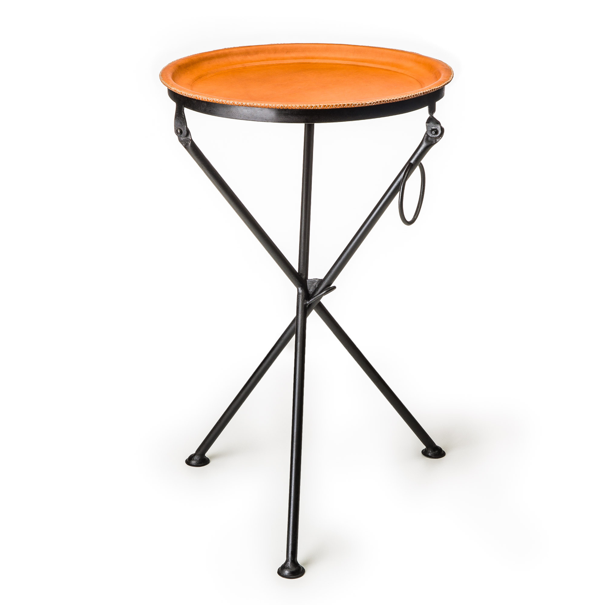 Sol y LunaHand Stitched Leather Covered Folding Table Nat