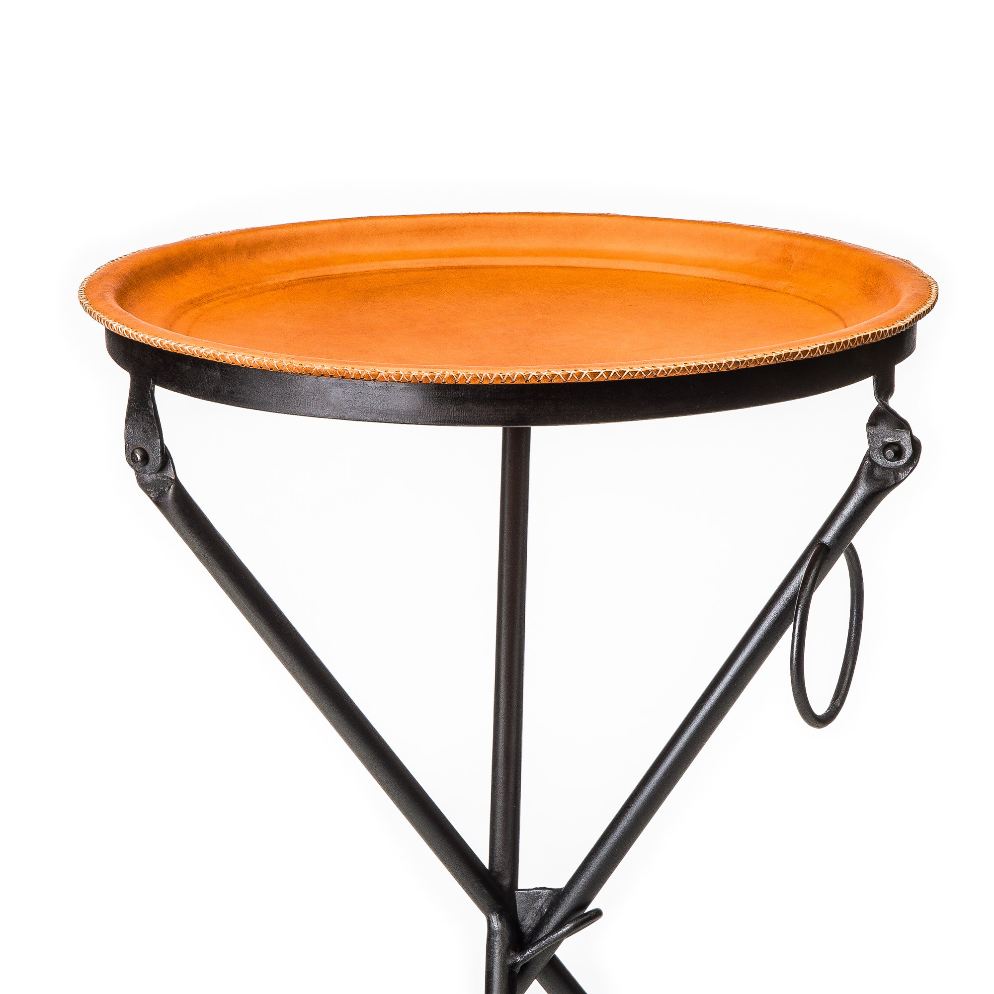 Sol y LunaHand Stitched Leather Covered Folding Table Nat