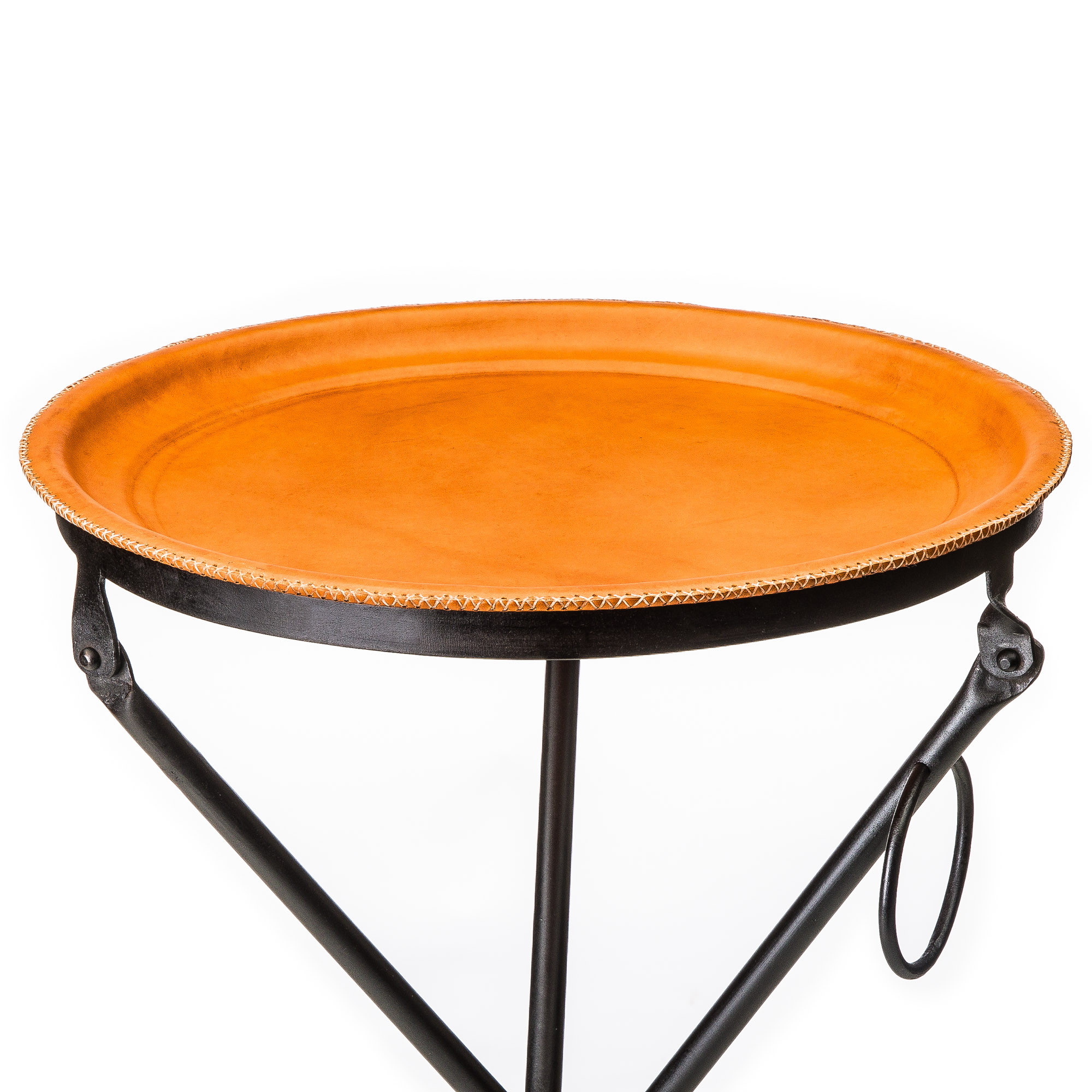 Sol y LunaHand Stitched Leather Covered Folding Table Nat