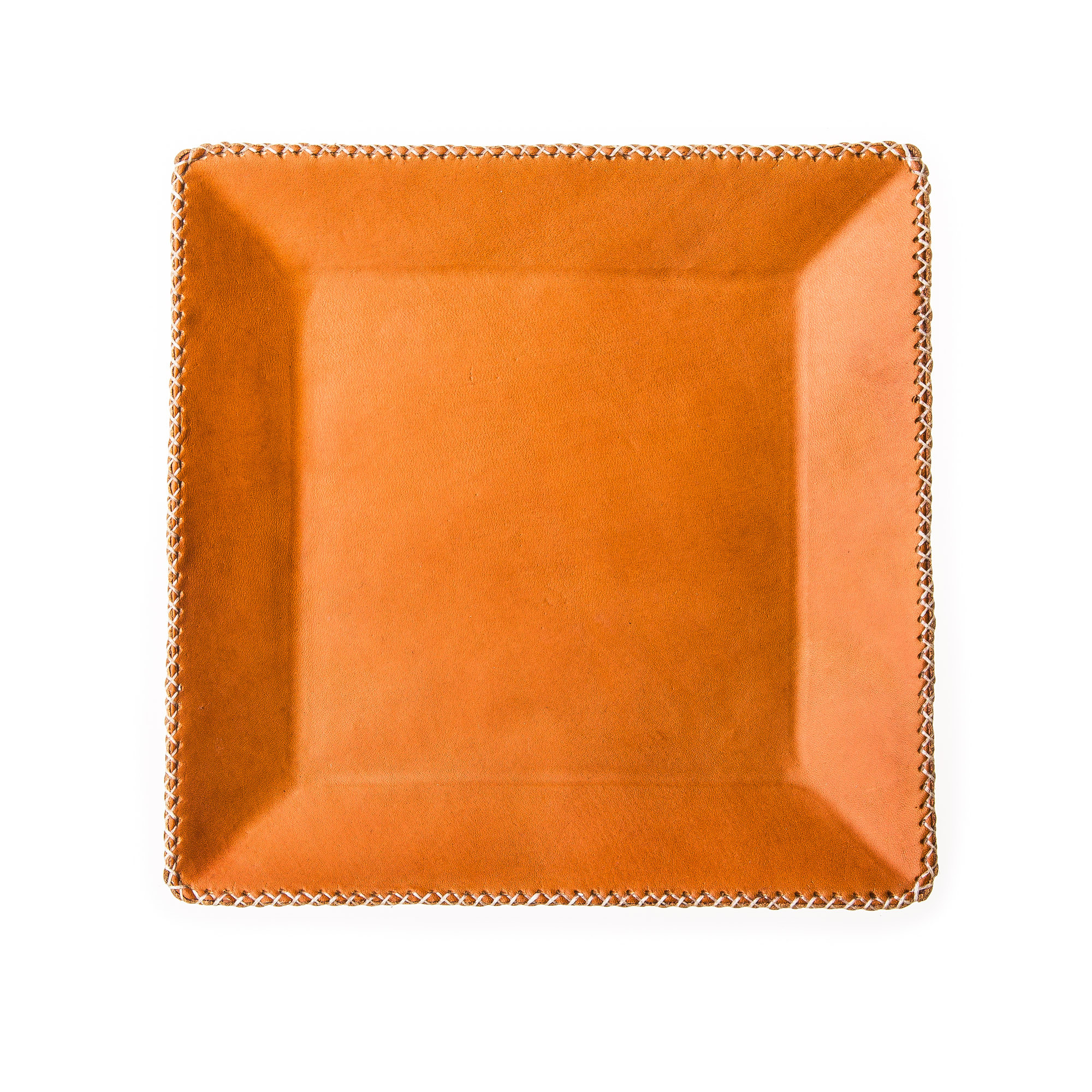 Sol y Luna Hand Stitched Leather Covered Tray Natural
