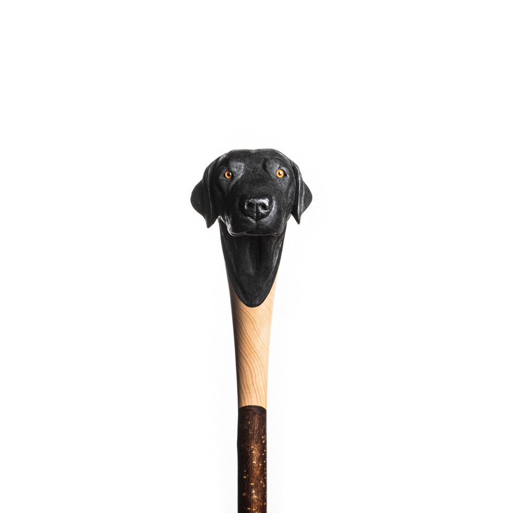 Westley Richards Hand Carved Black Labrador Walking Stick