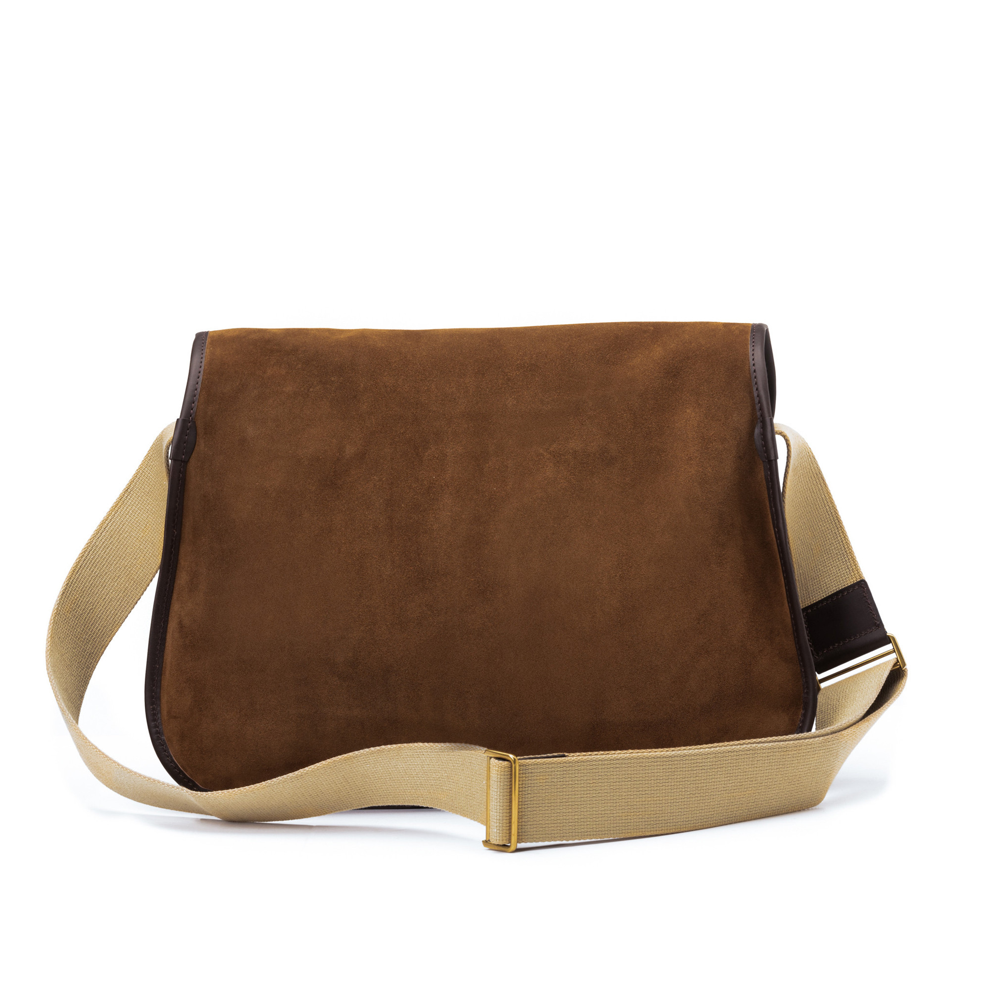 Suede messenger bag top