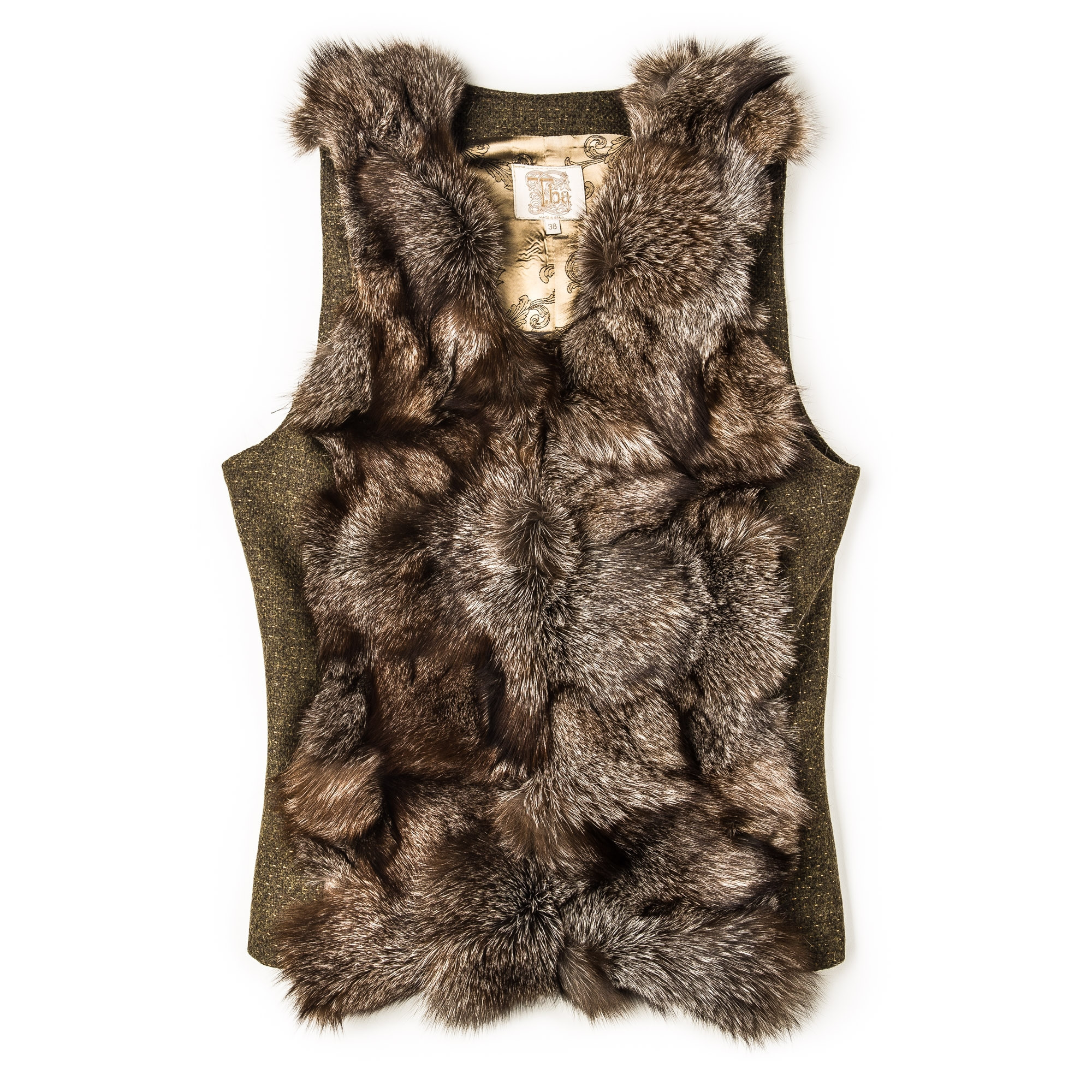 Womens fur gilet store