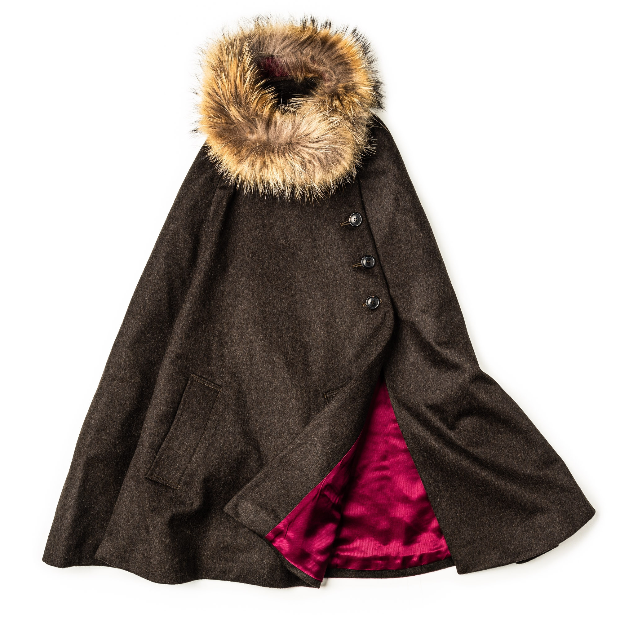 Westley Richards Ladies Fur Trimmed Cape in Loden