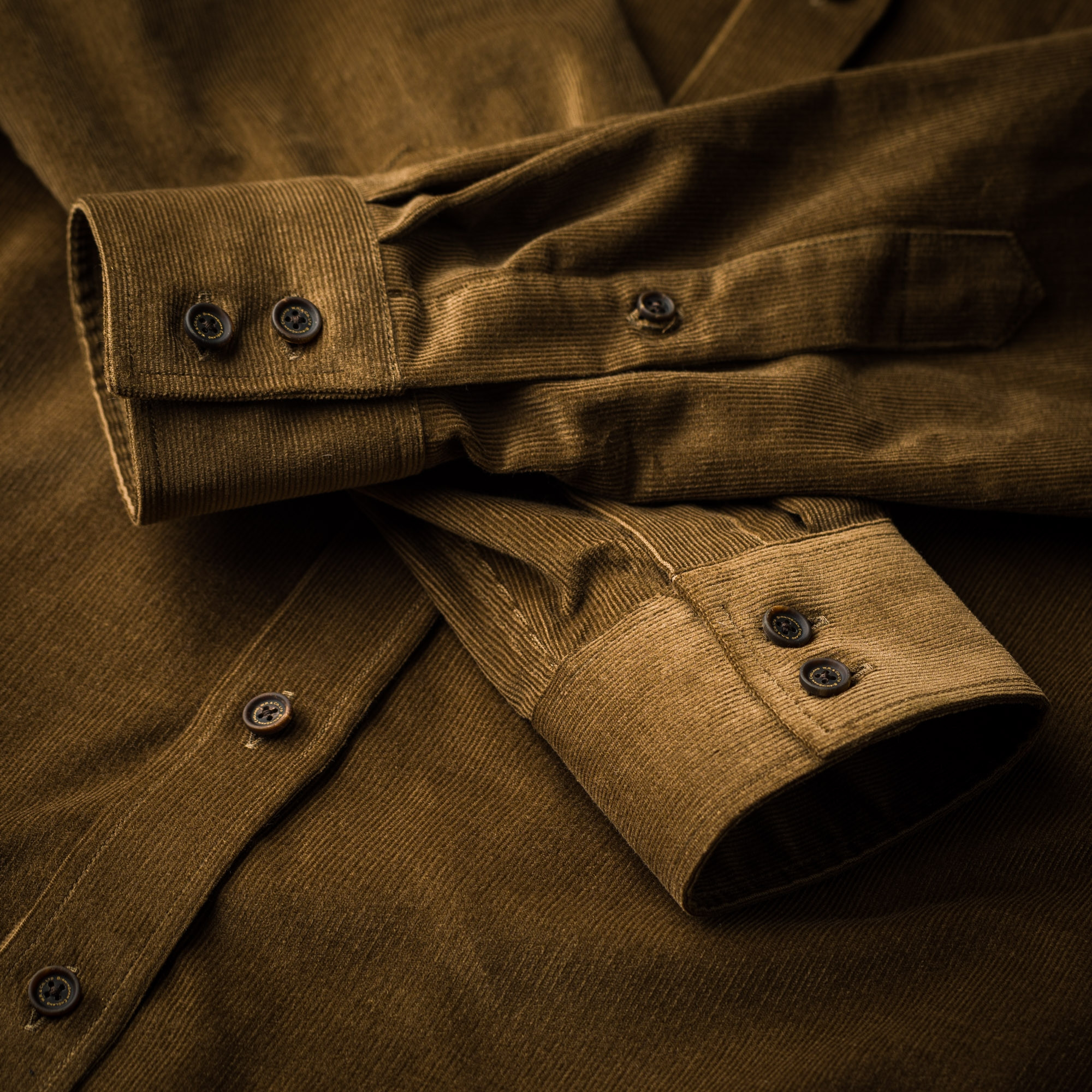 Westley Richards Men's Fine Corduroy Shirt in Light Brown