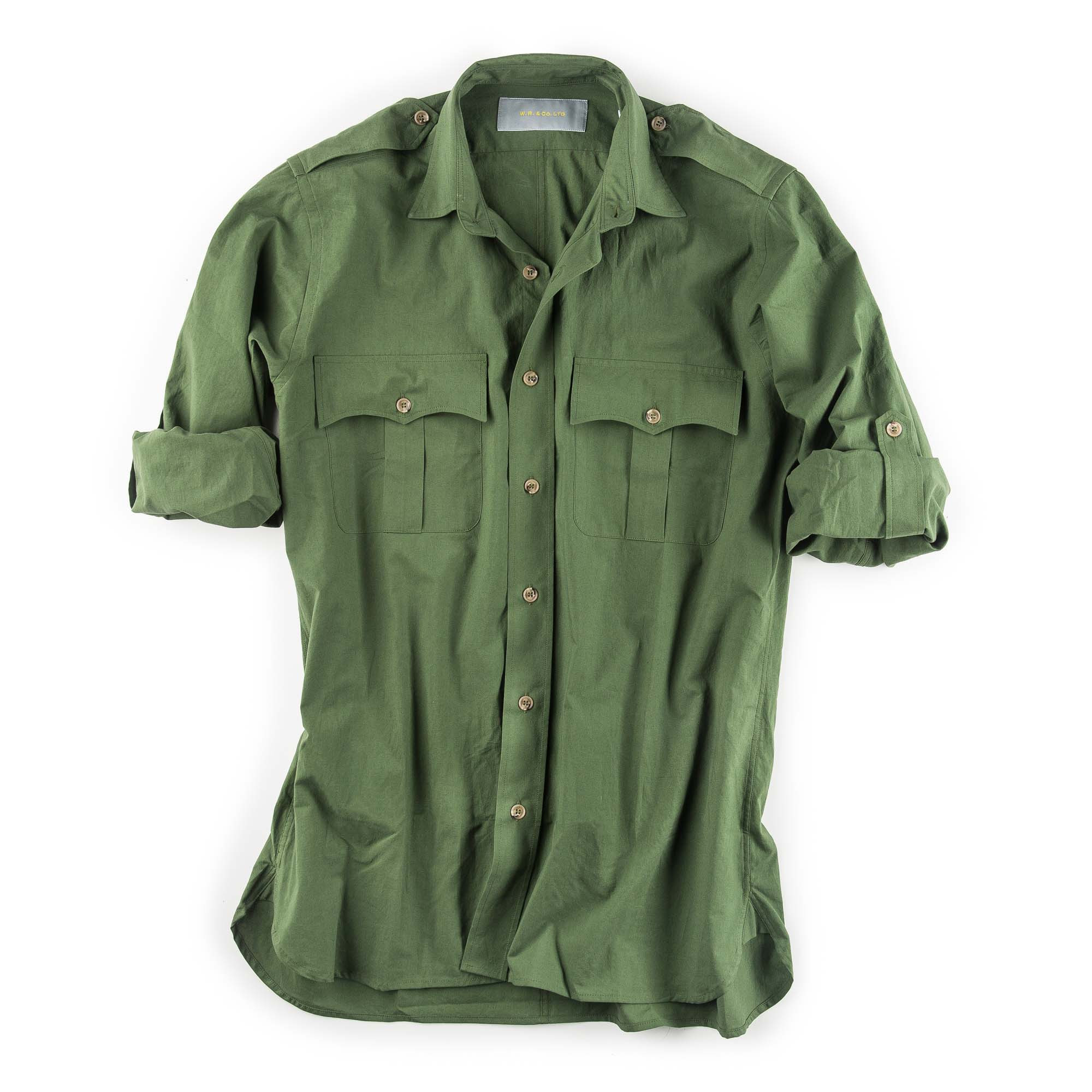 safari shirt with epaulets