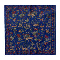 Predators & Plumage Pocket Square in Sapphire