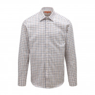 Westley Richards Tattersall Shirt in Bark & Navy