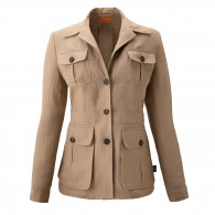 Ladies Linen Safari Jacket in Sand