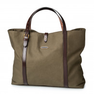 20L Tote Bag In Khaki Green Twill Canvas