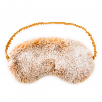Chalet Affair Rabbit Fur Sleep Mask in Beige/Snow top