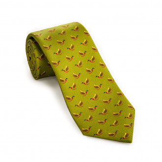 Westley Richards Silk Mallard Tie in Bronze Green