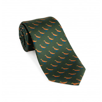 Westley Richards Silk Grouse tie in Highland Green