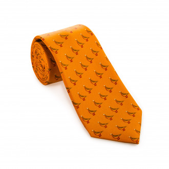 Westley Richards Silk Grouse tie in Honey Gold Orange