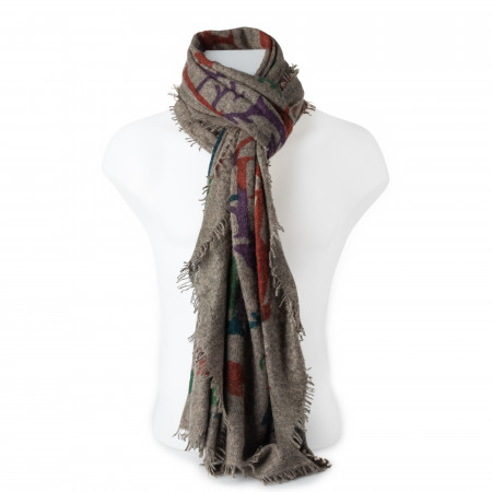 Habsburg Deer Print Camouflage Cashmere Scarf in Multi