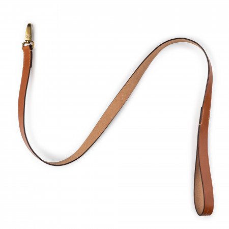 Leather dog Lead in Mid Tan