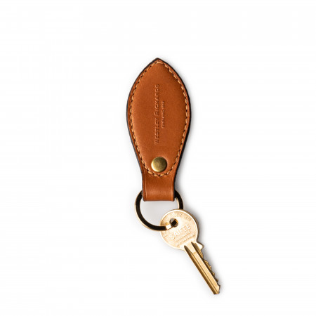 Leather Key Fob in Mid Tan