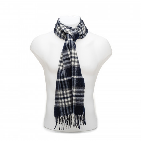 Westley Richards Cashmere Scarf in Misty Grey Plaid
