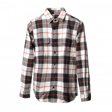 Filson Vintage Flannel Work Shirt in Natural & Charcoal