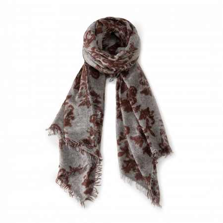 Signature Cashmere Hunting Scarf in Aubergine
