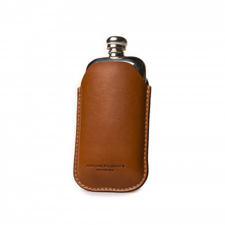 Westley Richards 2.5oz Hip flask in Mid Tan