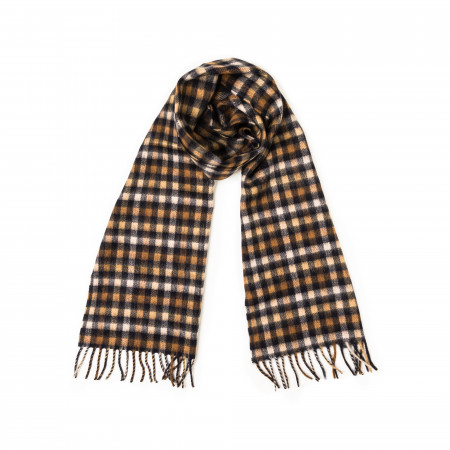 Westley Richards Pure Cashmere Scarf in Navy Shepherd Check