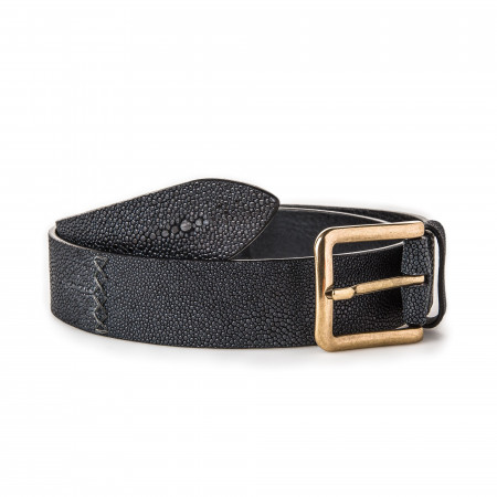 Post & Co. Men's Stingray Belt in Black