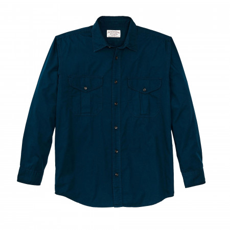 Filson Washed Feather Cloth Shirt in Blue Mussel
