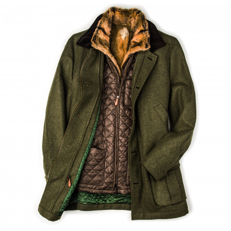 Men's Antonius Fur Lined Coat with Removable Gilet