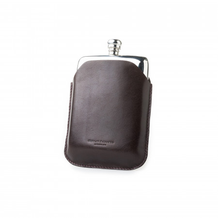 Westley Richards 5.5oz Hip flask in Dark Tan