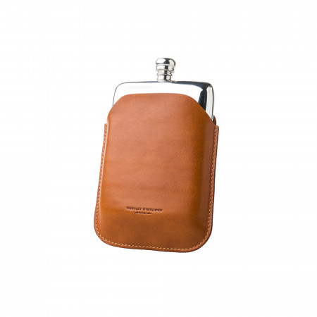 Westley Richards 5.5oz Hip flask in Mid Tan