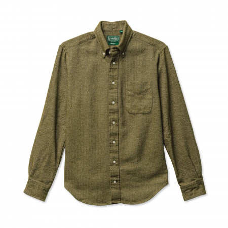 Gitman Vintage Herringbone Flannel Shirt in Olive